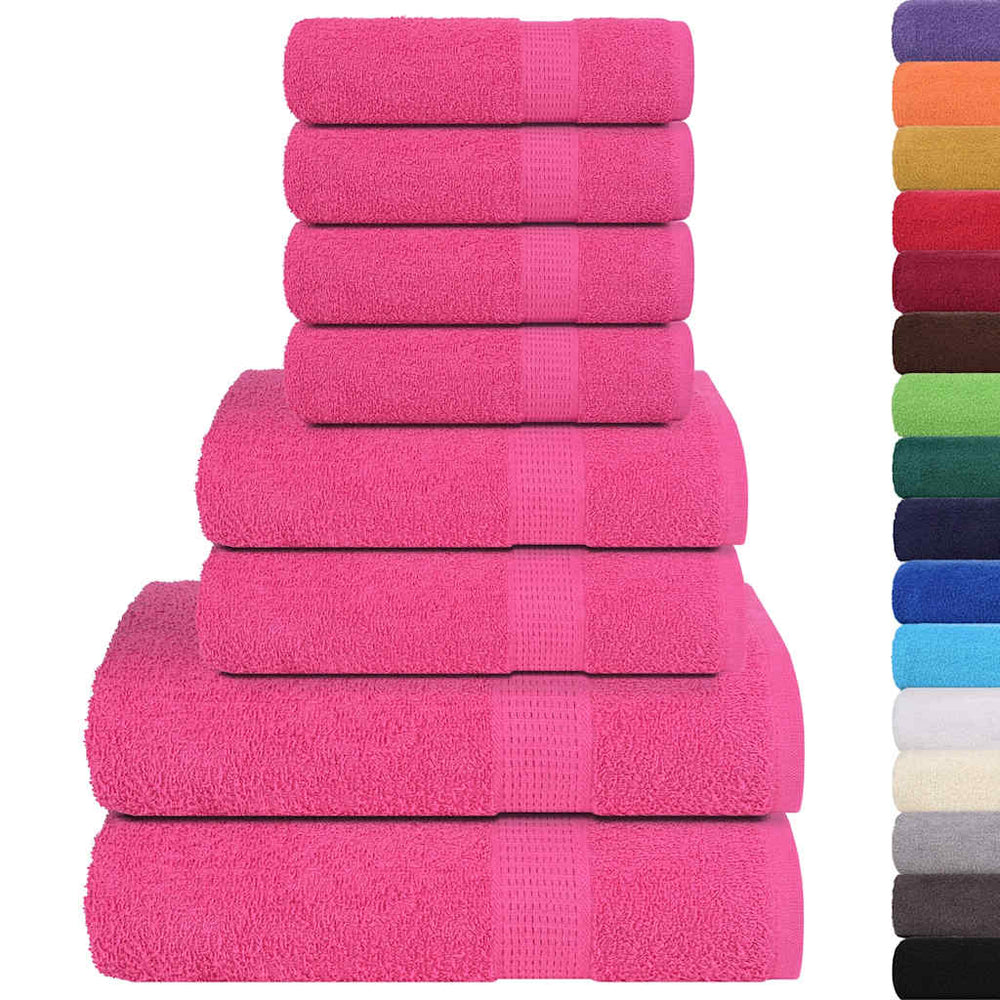 Vidaxl Set di asciugamani a 8 pezzi 360 g m² 100% di rosa cotone