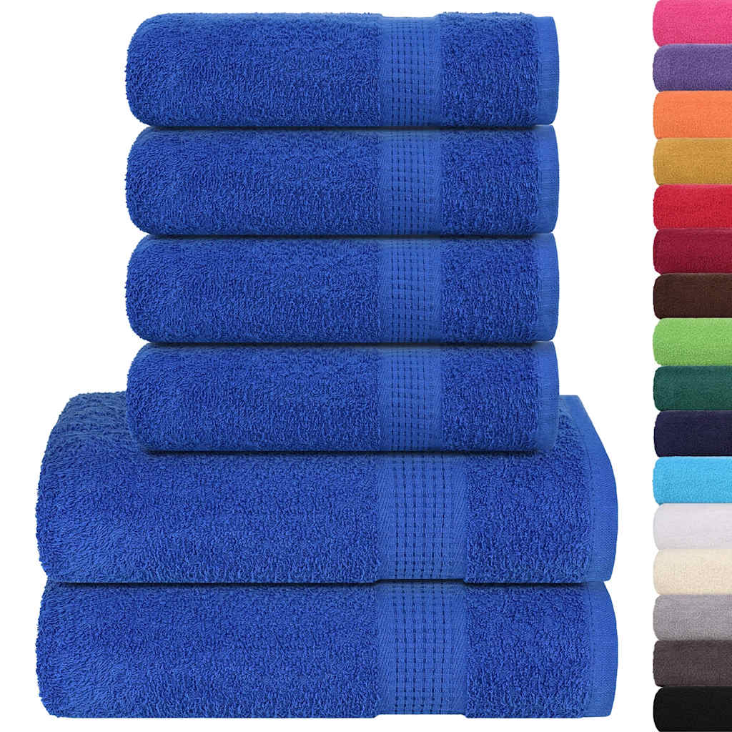 Vidaxl Set di asciugamani da 6 pezzi 360 g m² 100% blu cotone