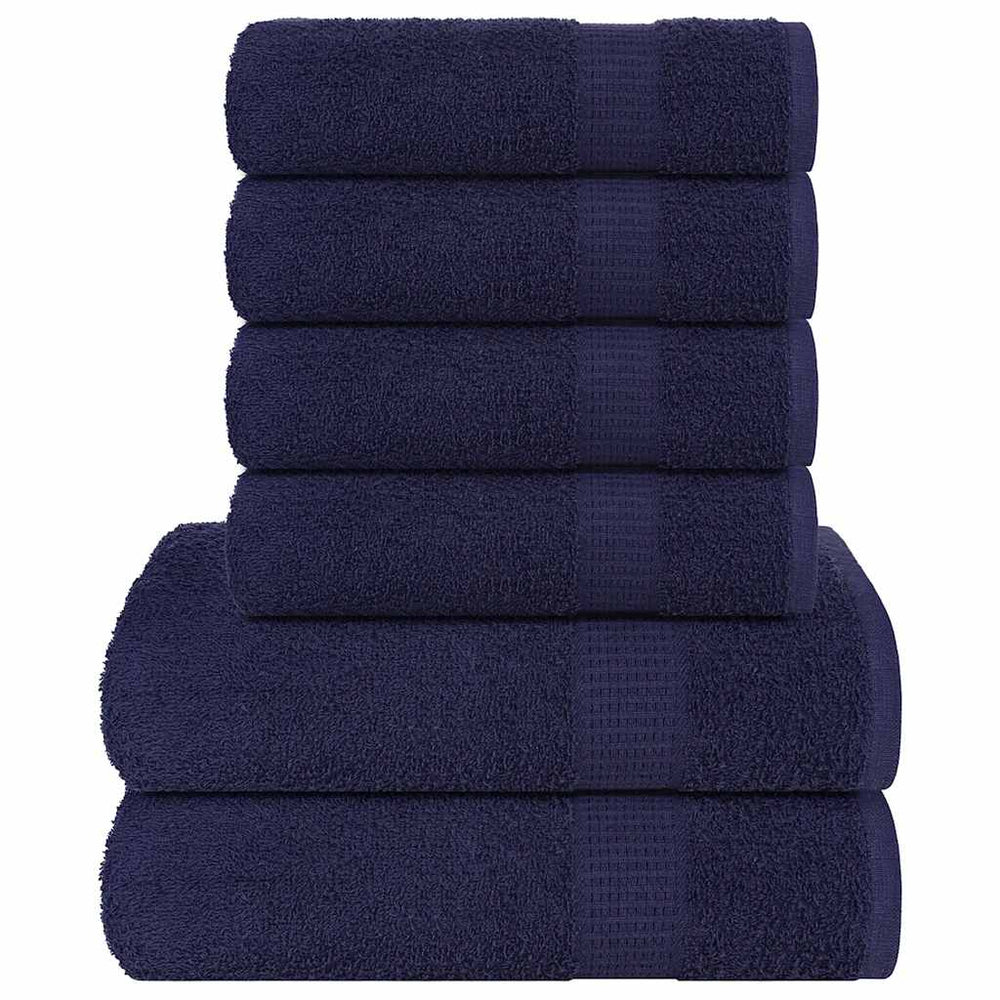 Set di asciugamani da 6 pezzi Vidaxl 360 g m² 100% blu navy cotone
