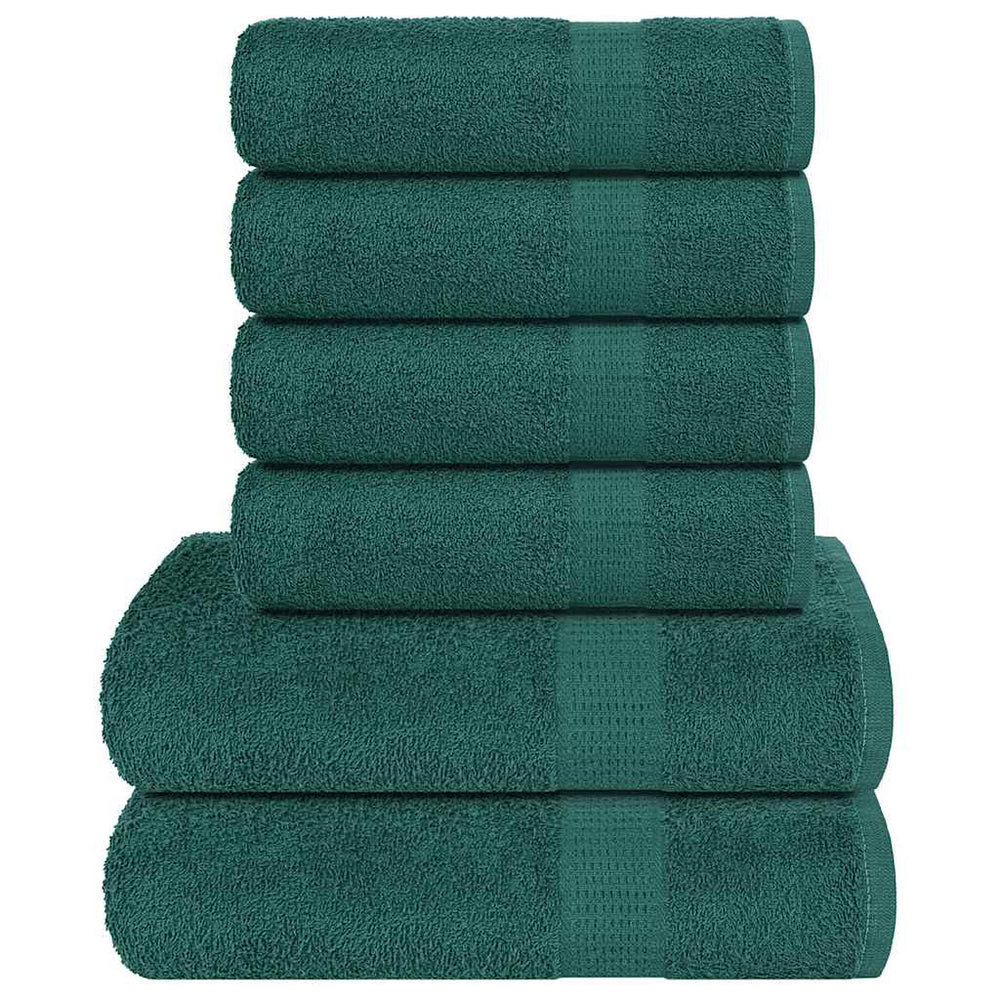 Set di asciugamani da 6 pezzi Vidaxl 360 g m² 100% di cotone verde