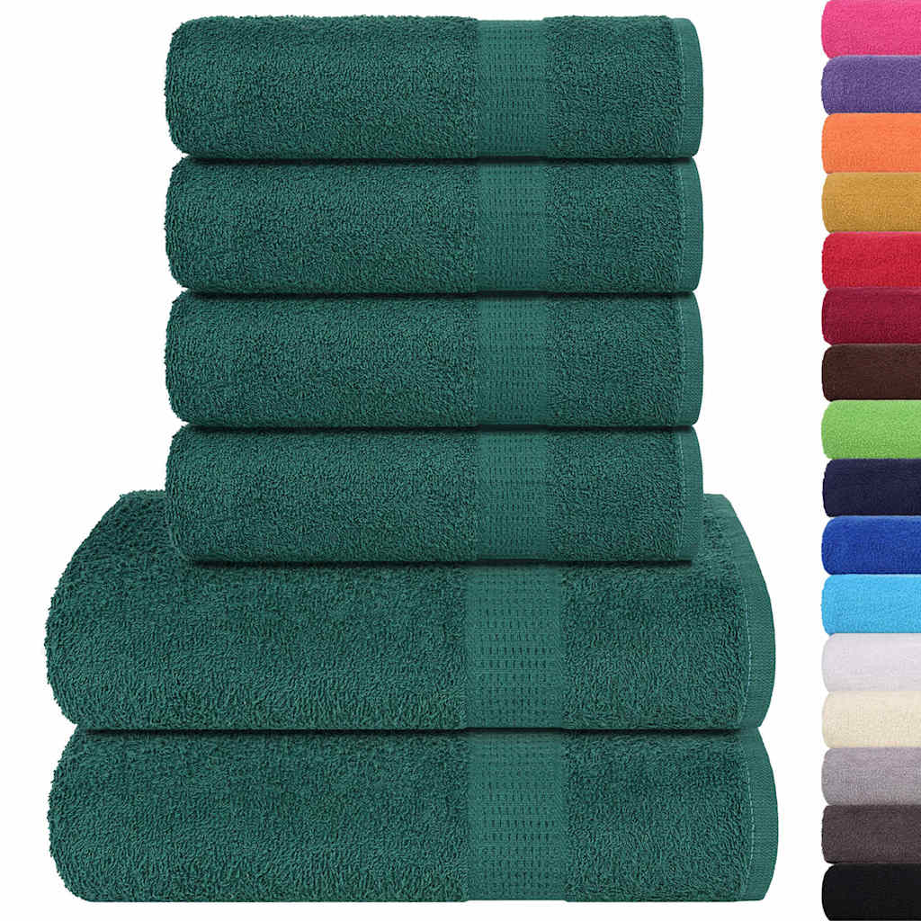 Set di asciugamani da 6 pezzi Vidaxl 360 g m² 100% di cotone verde