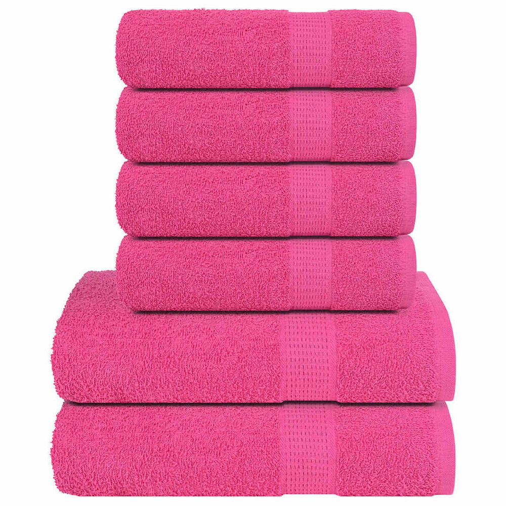 Vidaxl Set di asciugamani a 12 pezzi 360 g m² 100% di cotone rosa