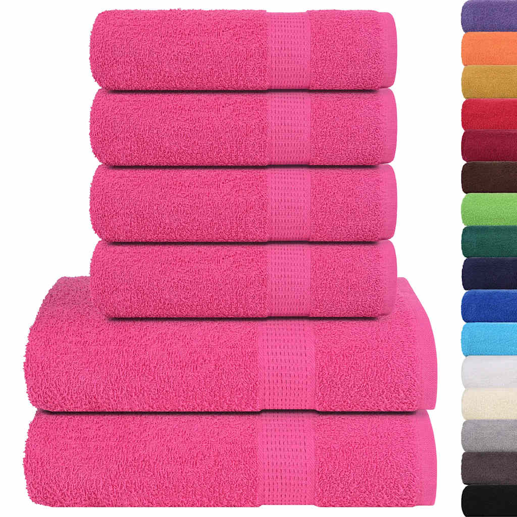 Vidaxl Set di asciugamani a 12 pezzi 360 g m² 100% di cotone rosa