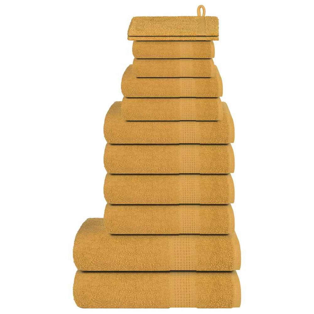 Vidaxl 12-piece towel set 360 g m² 100% cotton gold-colored