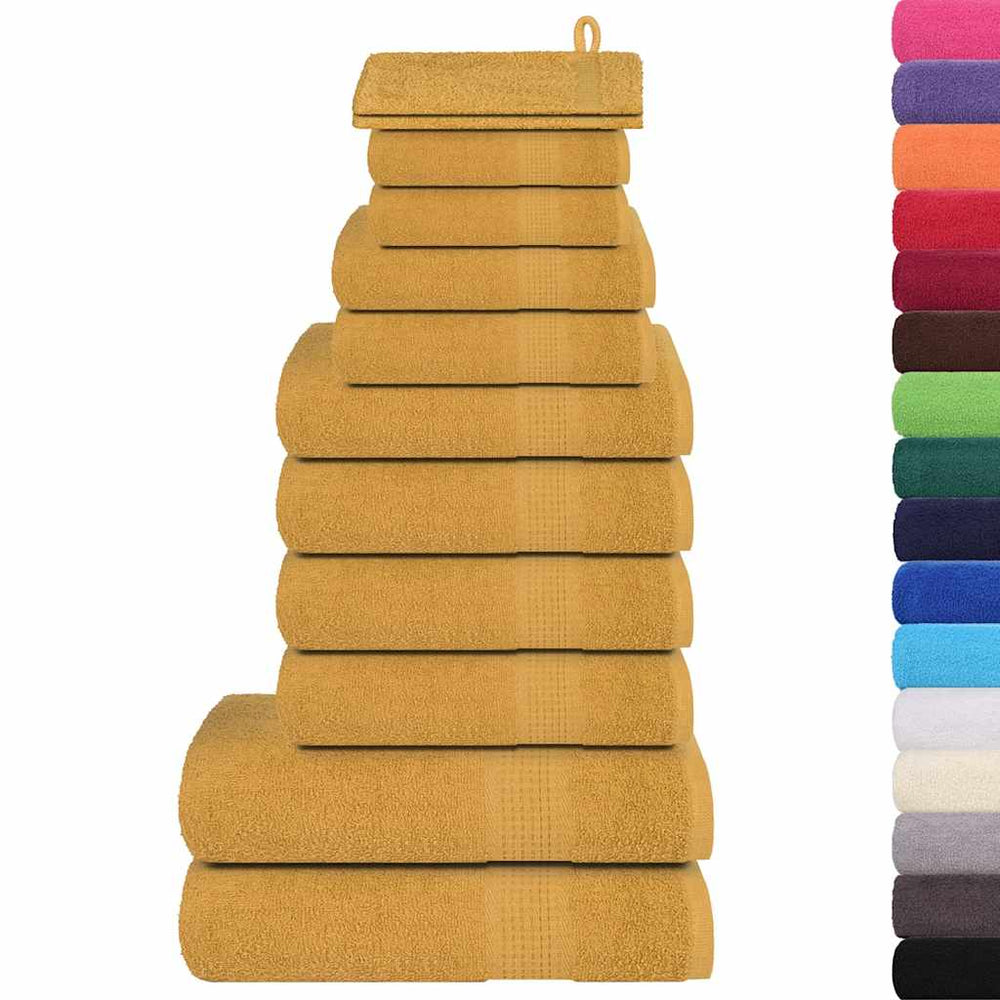 Vidaxl 12-piece towel set 360 g m² 100% cotton gold-colored