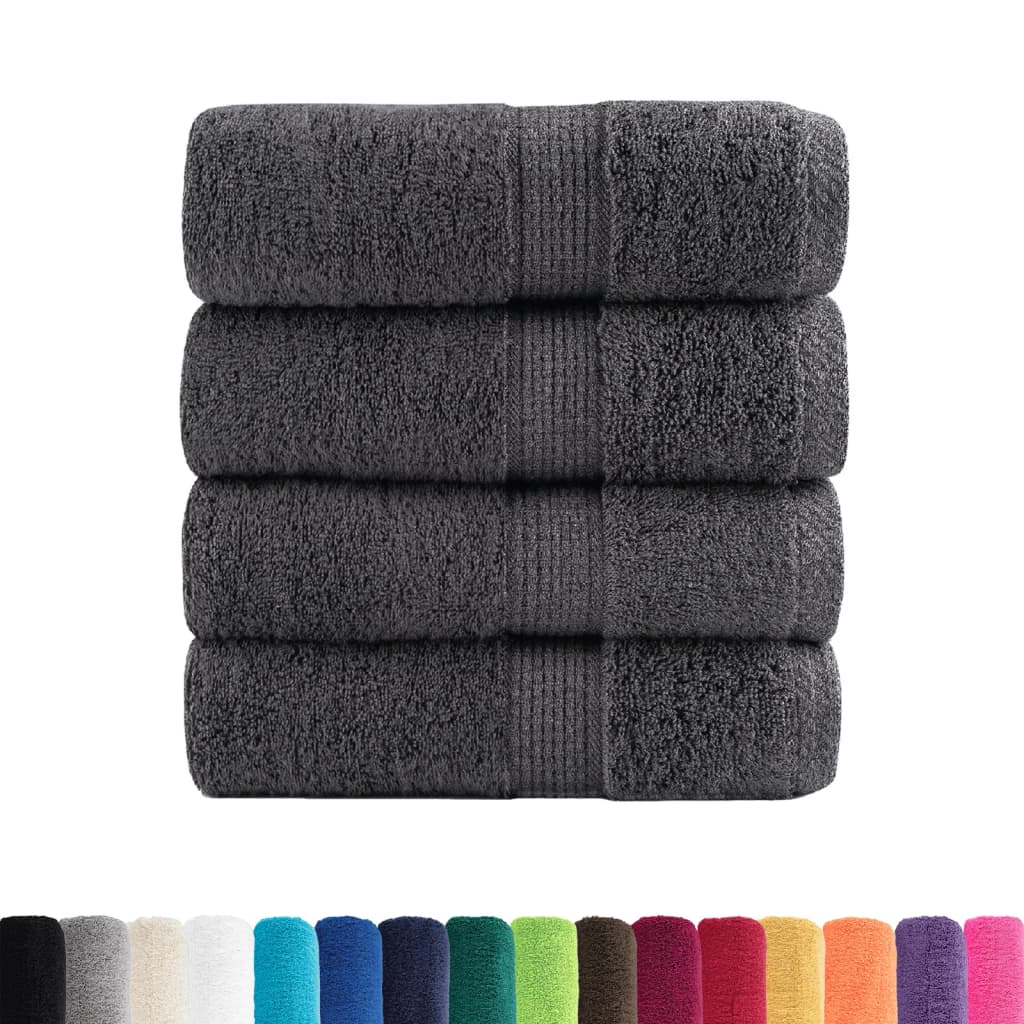 Vidaxx premium washcloths solund 4 pieces anthracite 30x30 cm 600 g m²