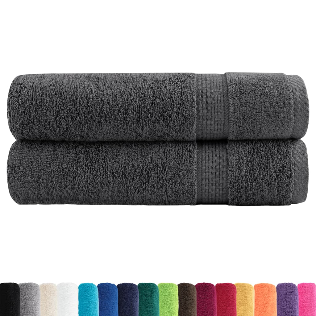 VidaXL bath towels solund 2 pcs 600 g m² 100x150 cm anthracite