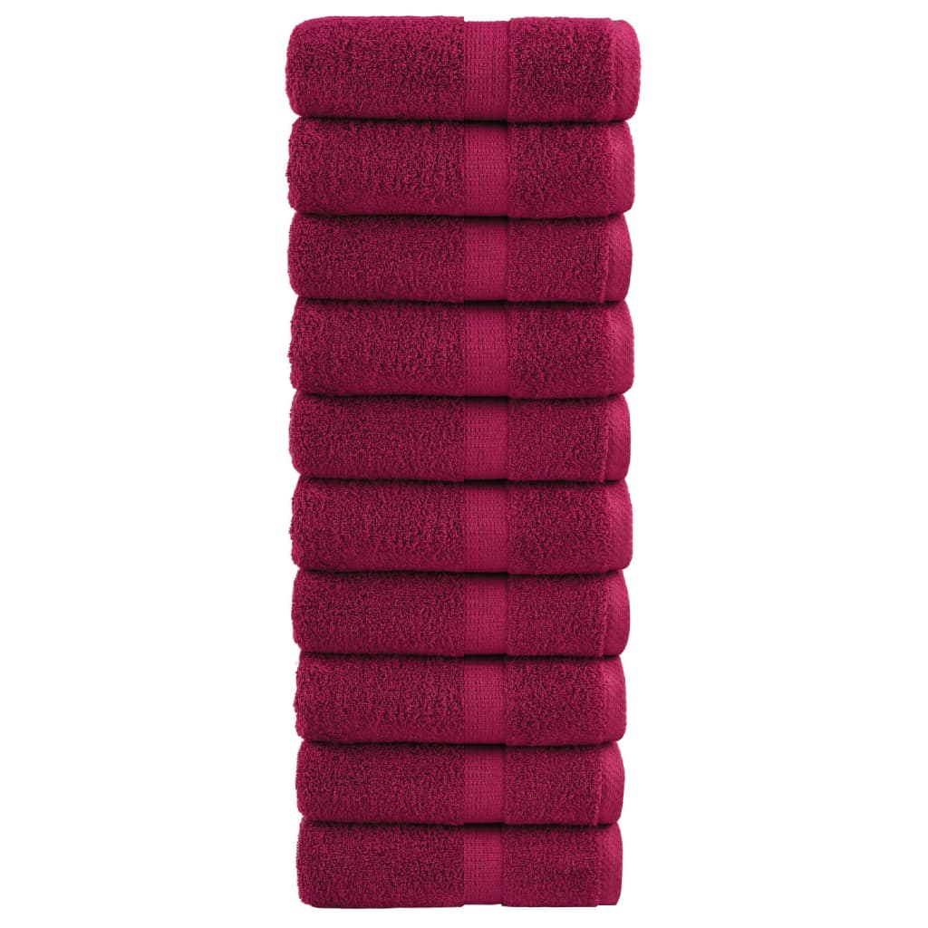 Vidaxx premium washcloths solund 10 pieces burgundy 30x30 cm 600 g m²
