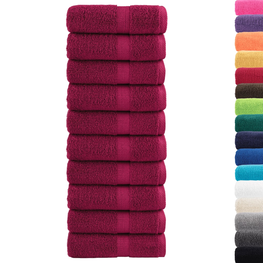 Vidaxx premium washcloths solund 10 pieces burgundy 30x30 cm 600 g m²