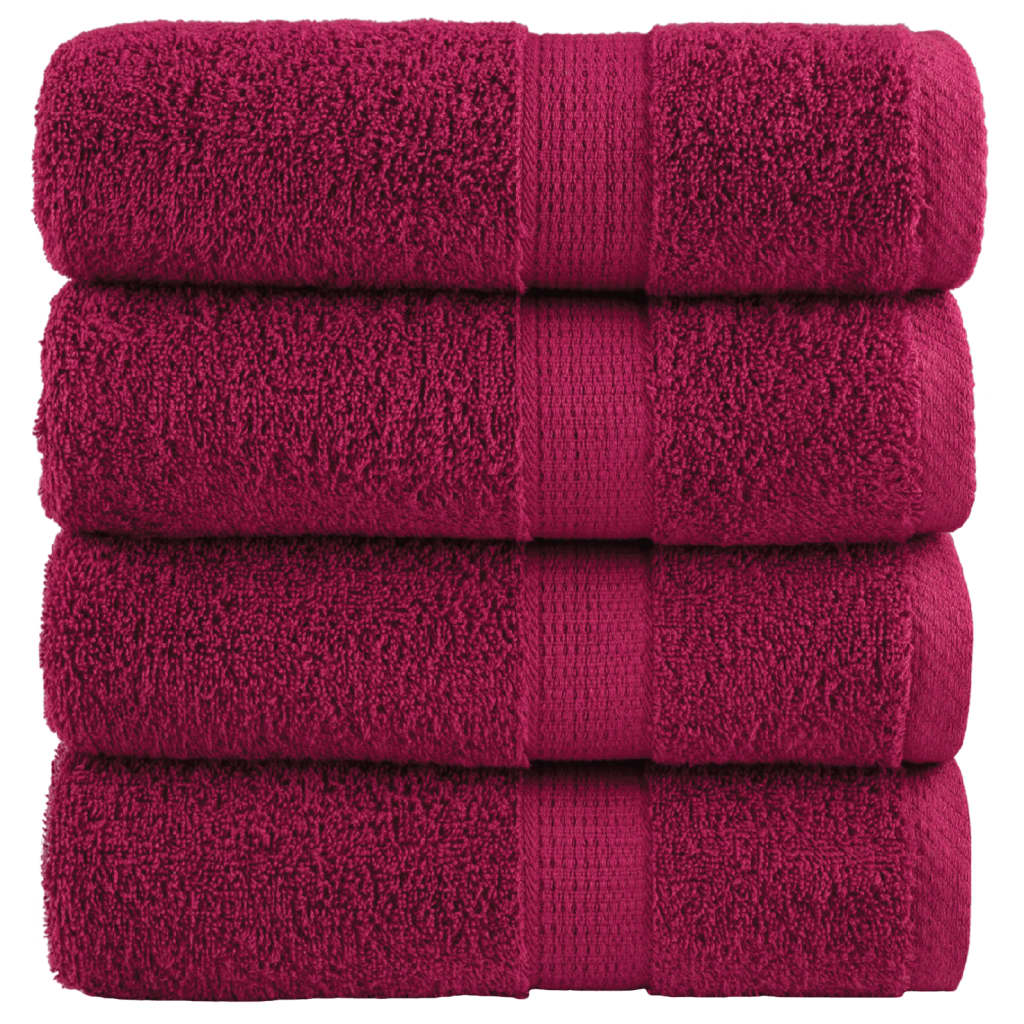 VidaXL guest towels solund 4 pcs 600 g m² 30x50 cm burgundy red