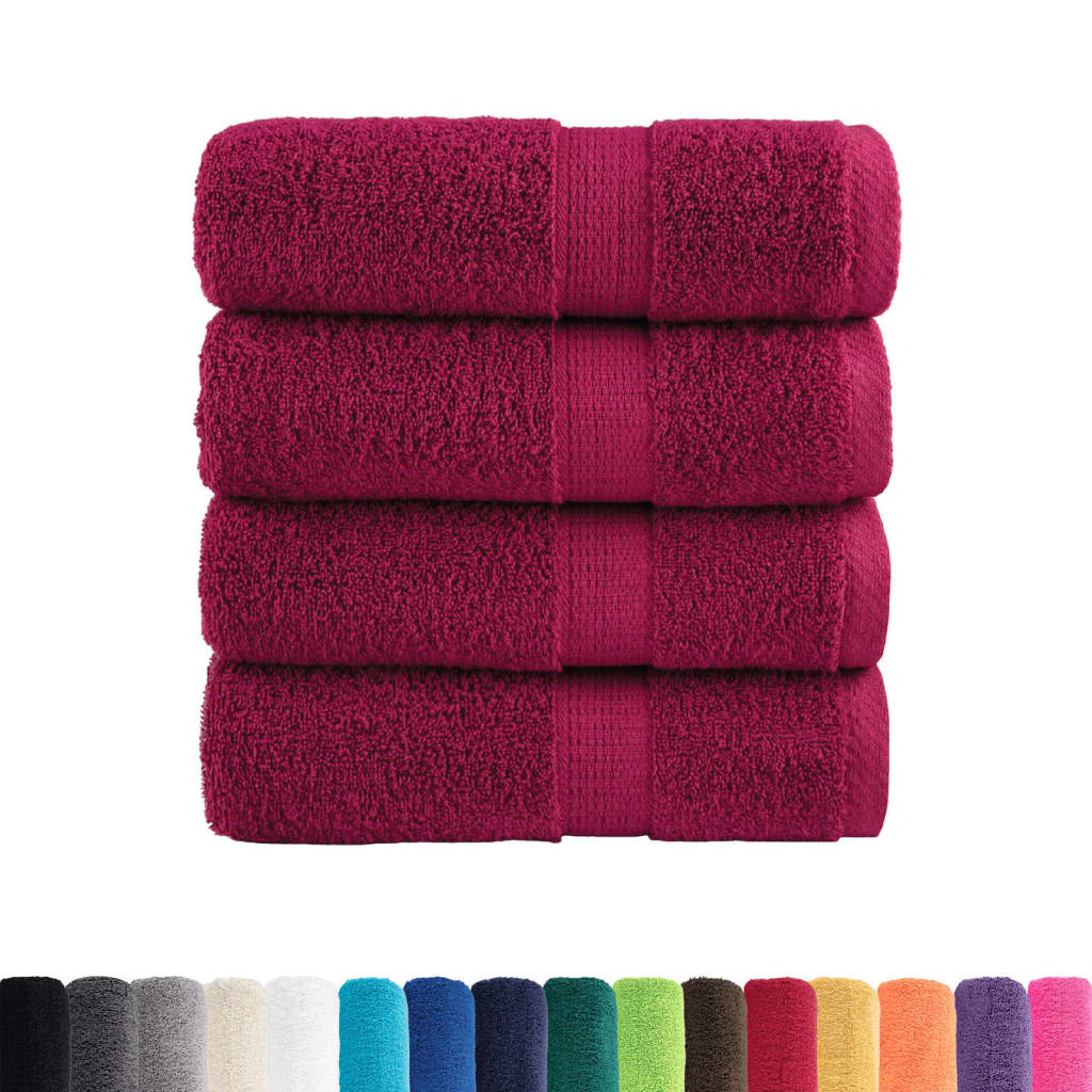 VidaXL guest towels solund 4 pcs 600 g m² 30x50 cm burgundy red