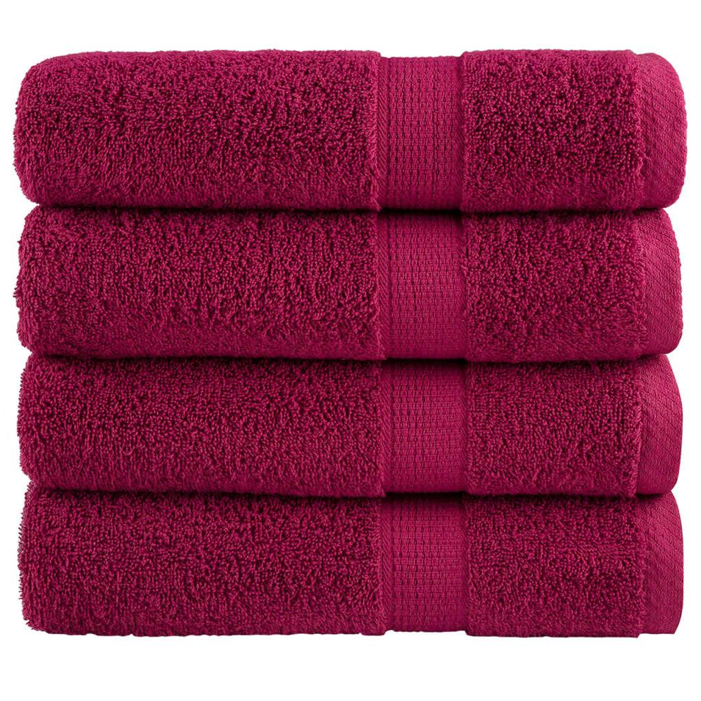 VidaXL bath towels solund 4 pcs 600 g m² 100x150 cm burgundy