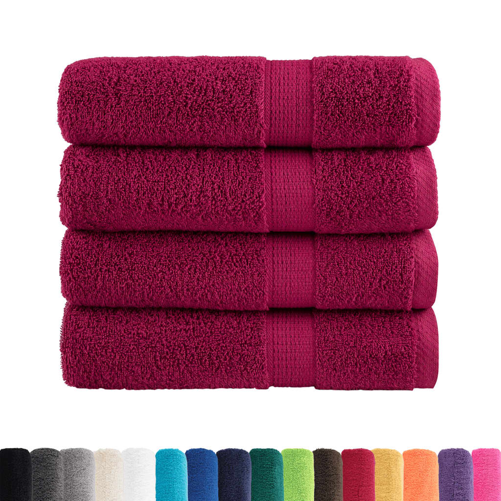 VidaXL bath towels solund 4 pcs 600 g m² 100x150 cm burgundy