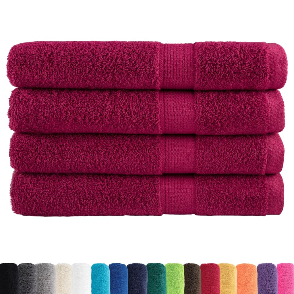 Vidaxx sauna towels solund 4 pcs 600 g m² 80x200 cm bordeaux