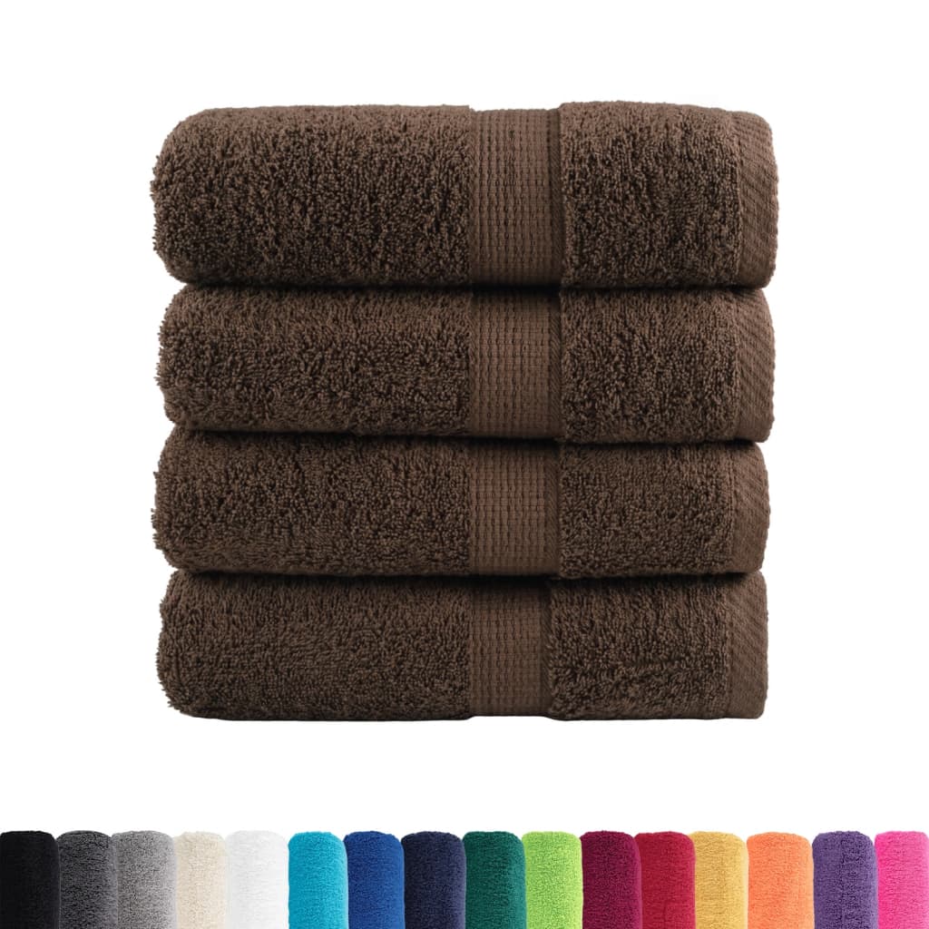 Vidaxx premium washcloths solund 4 pieces brown 30x30 cm 600 g m²