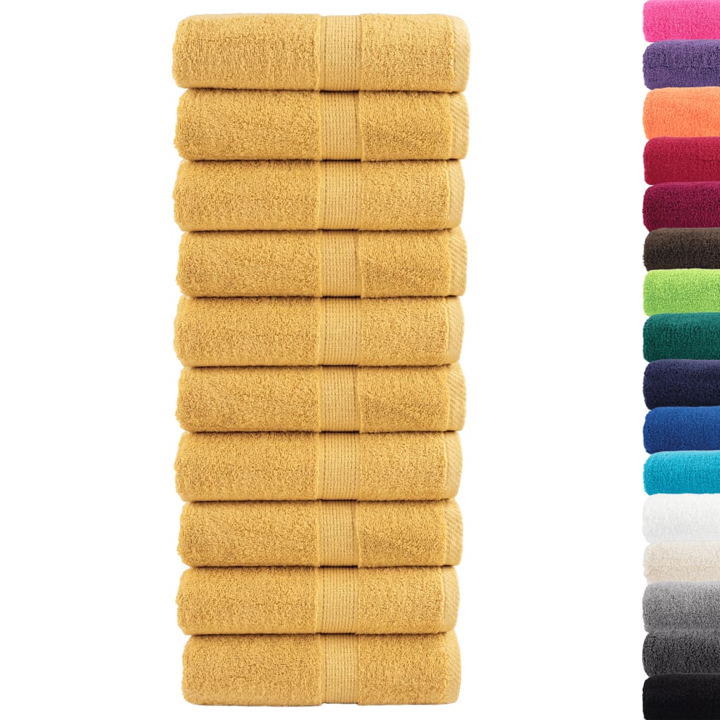 VidaXL guest towels solund 10 pcs 600 g m² 30x50 cm gold colored