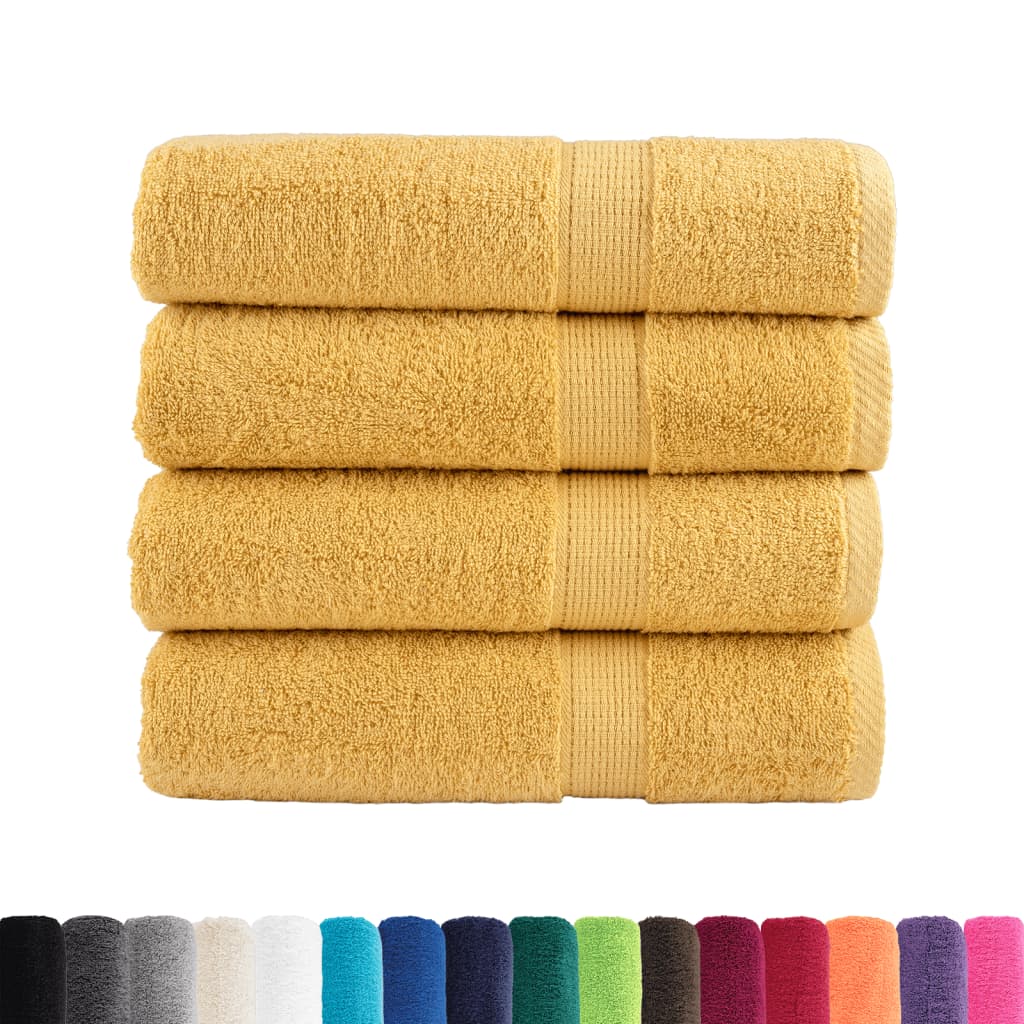 VidaXL bath towels solund 4 pcs 600 g m² 70x140 cm gold-colored