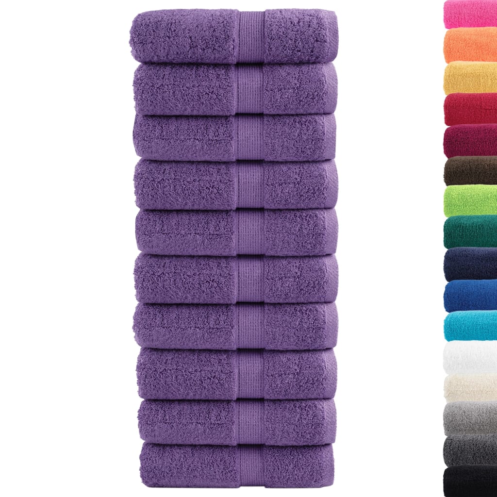 Vidaxx premium washcloths solund 10 pieces purple 30x30 cm 600 g m2