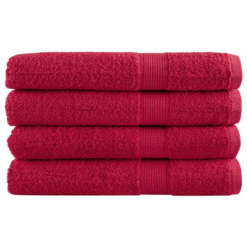 Vidaxl Towels Solund 4 pcs 600 g m² 100x200 cm Red