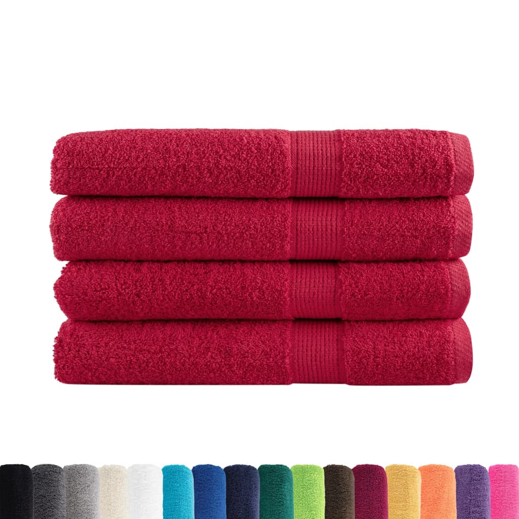 Vidaxl Towels Solund 4 pcs 600 g m² 100x200 cm Red