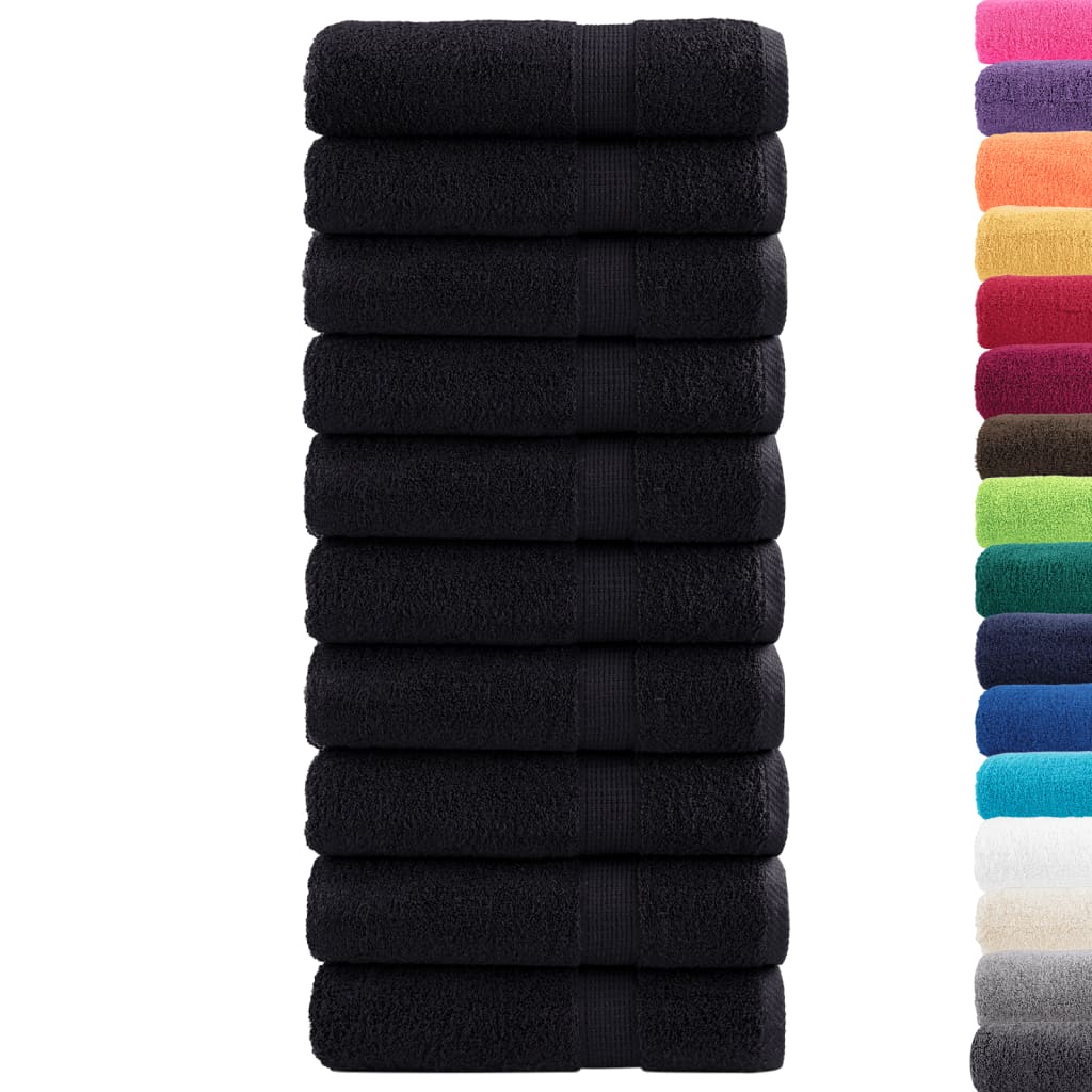 VidaXL bath towels solund 10 pcs 600 g m² 70x140 cm black