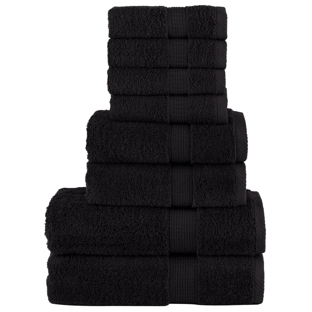 Vidaxl 8-piece towel set Solund 600 g m² Black