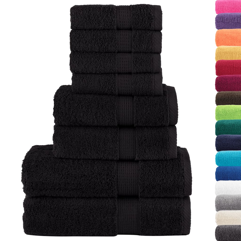 Vidaxl 8-piece towel set Solund 600 g m² Black