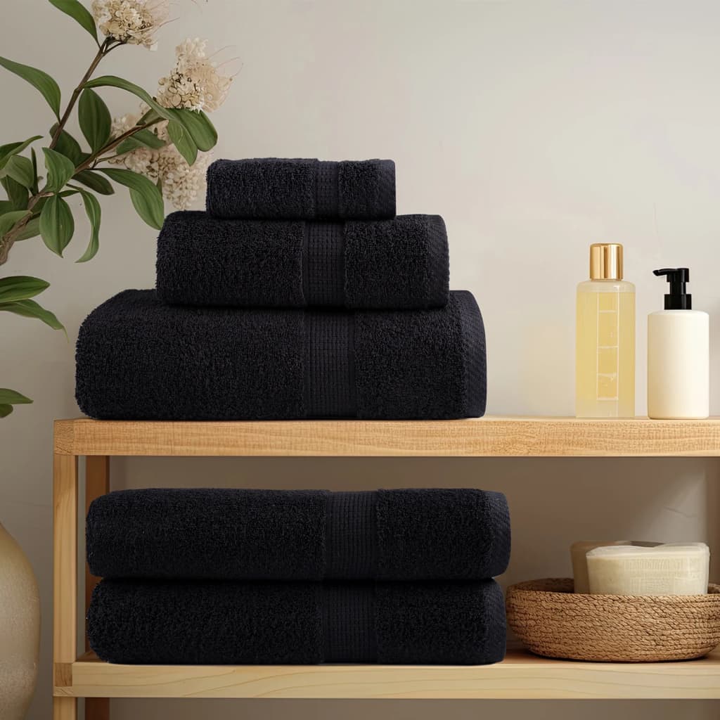Vidaxl 8-piece towel set Solund 600 g m² Black