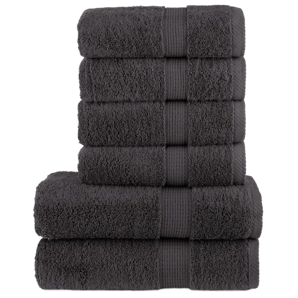Vidaxl 6-piece towel set solund 600 g m² anthracite