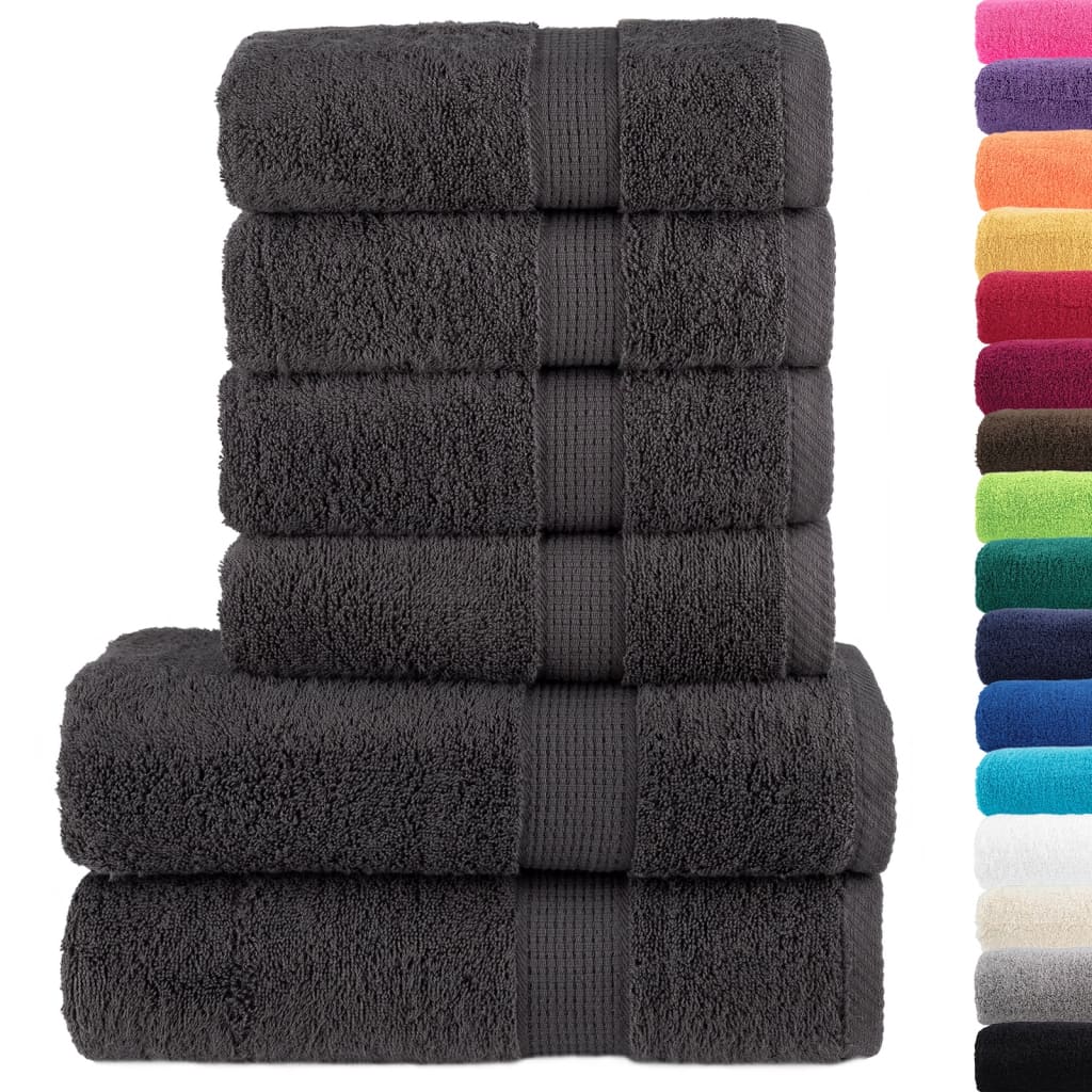 Vidaxl 6-piece towel set solund 600 g m² anthracite