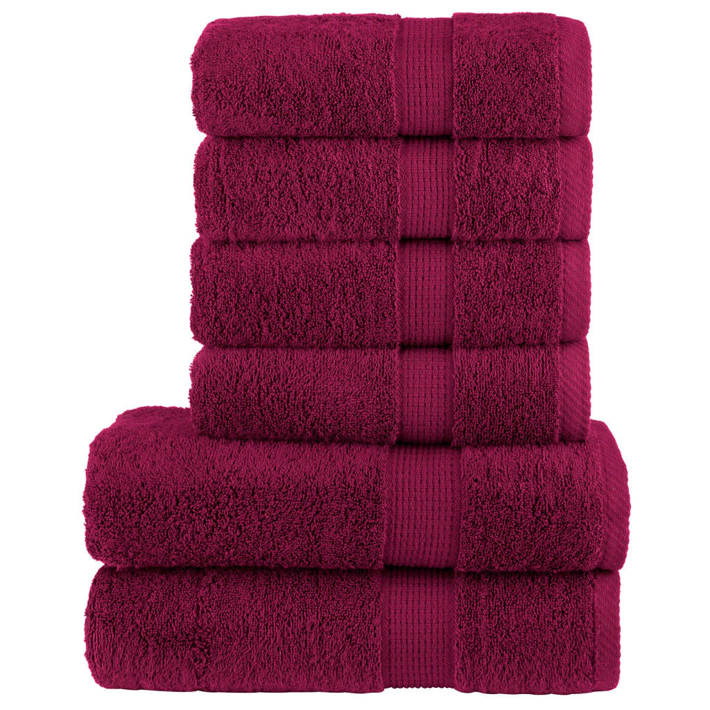 Vidaxx 6-piece towel set solund 600 g m² burgundy red