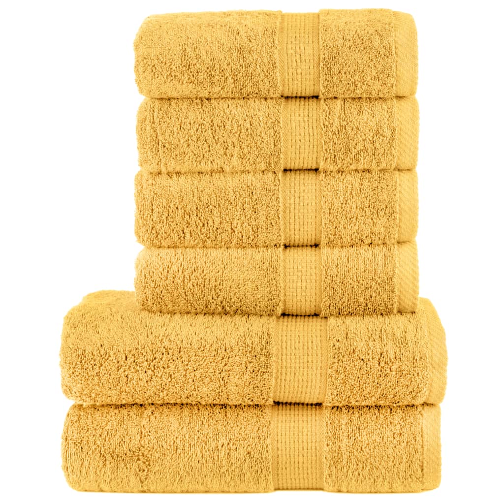 VidaXL 6-piece towel set solund 600 g m² gold-colored