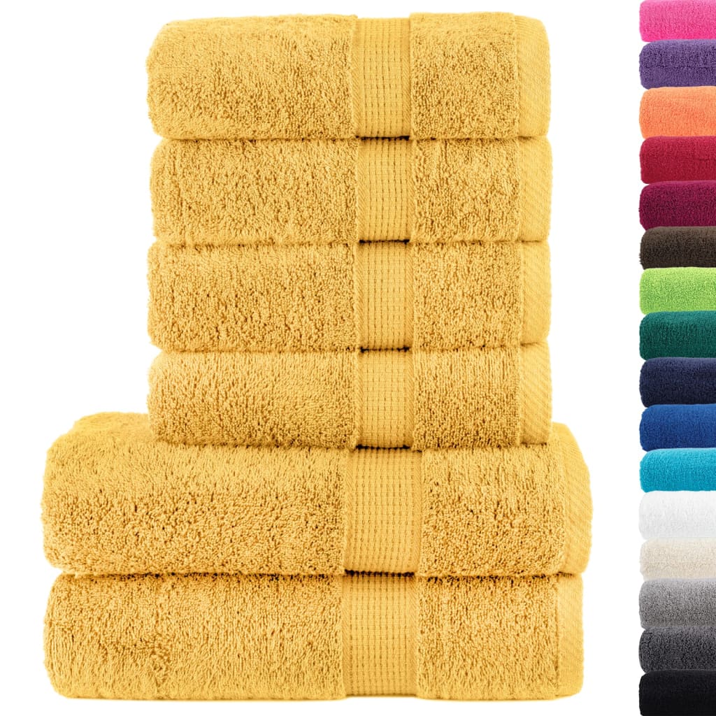 VidaXL 6-piece towel set solund 600 g m² gold-colored
