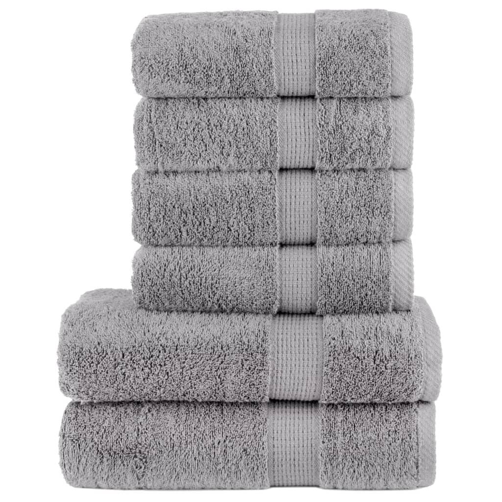 VidaXL 6-piece towel set solund 600 g m² gray