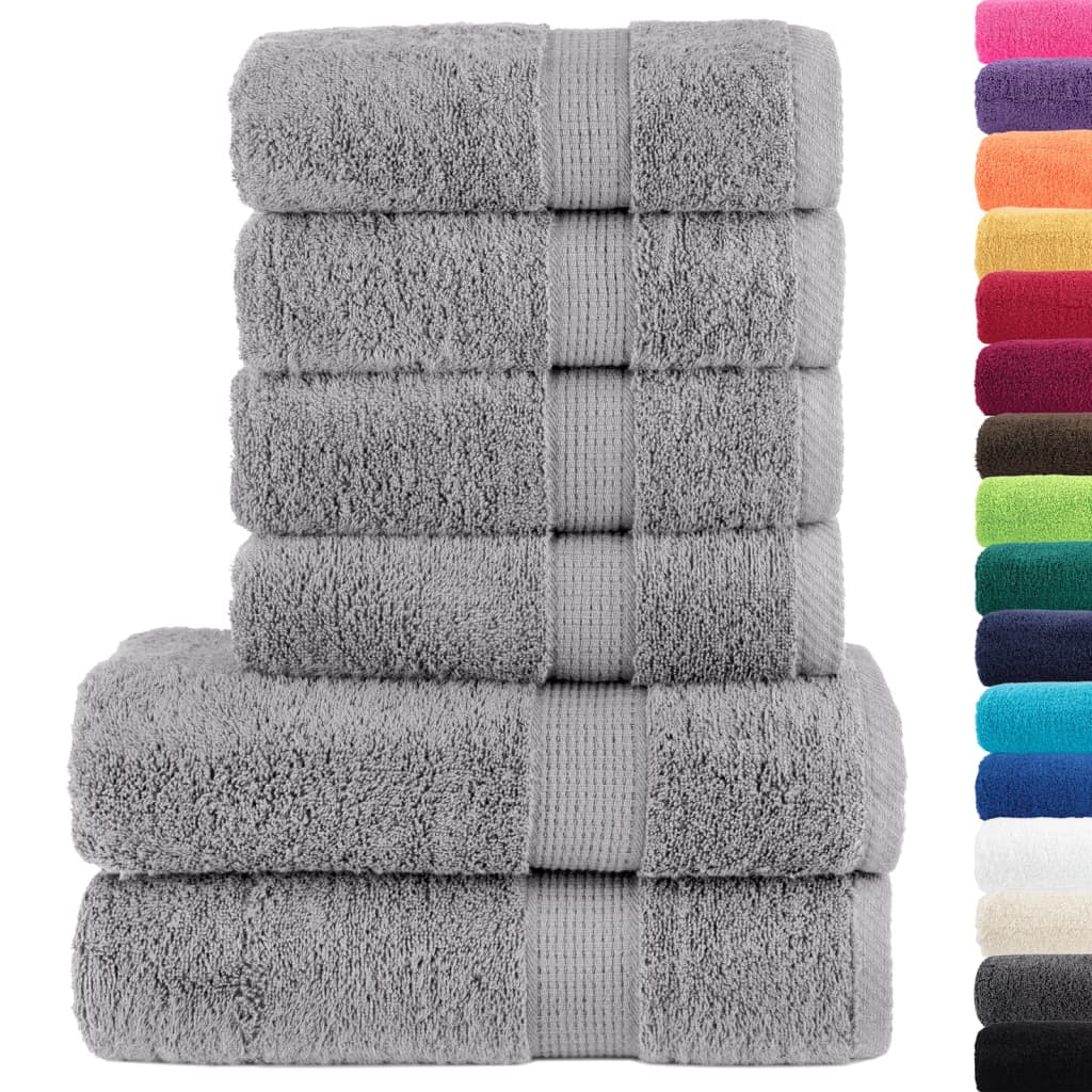VidaXL 6-piece towel set solund 600 g m² gray