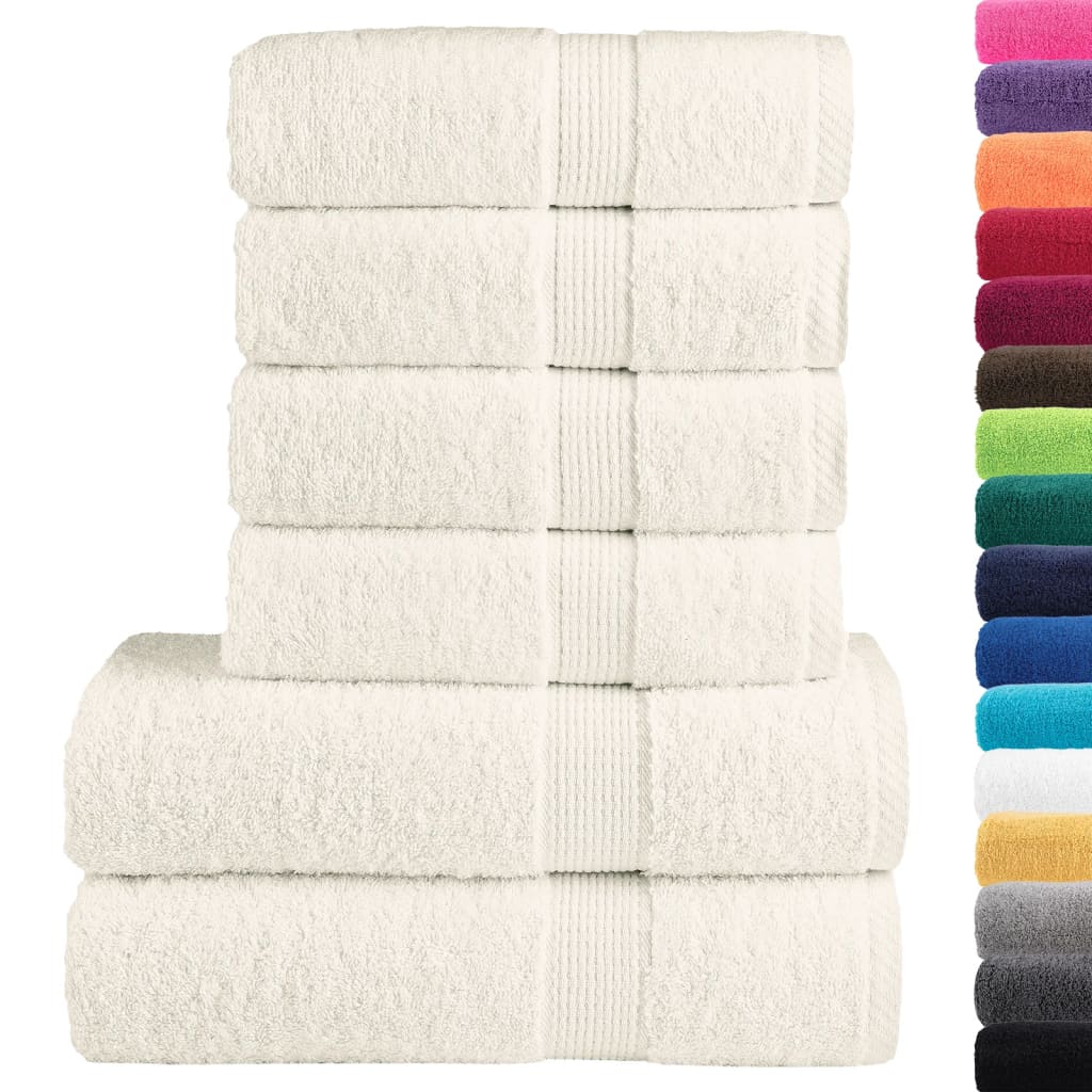 VidaXL 6-piece towel set solund 600 g m² cream