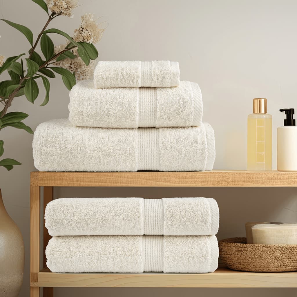VidaXL 6-piece towel set solund 600 g m² cream