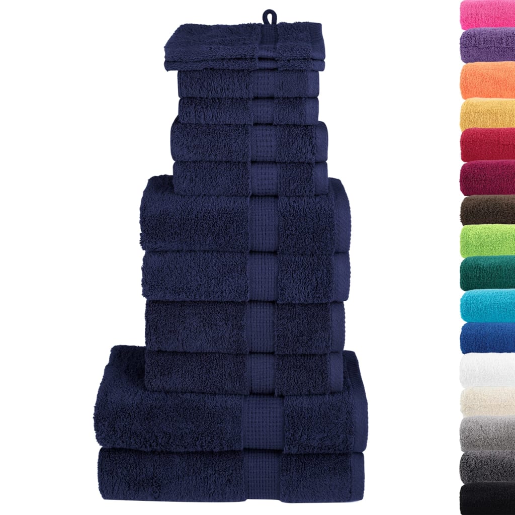 Vidaxx 12-piece towel set solund 600 g m² navy blue