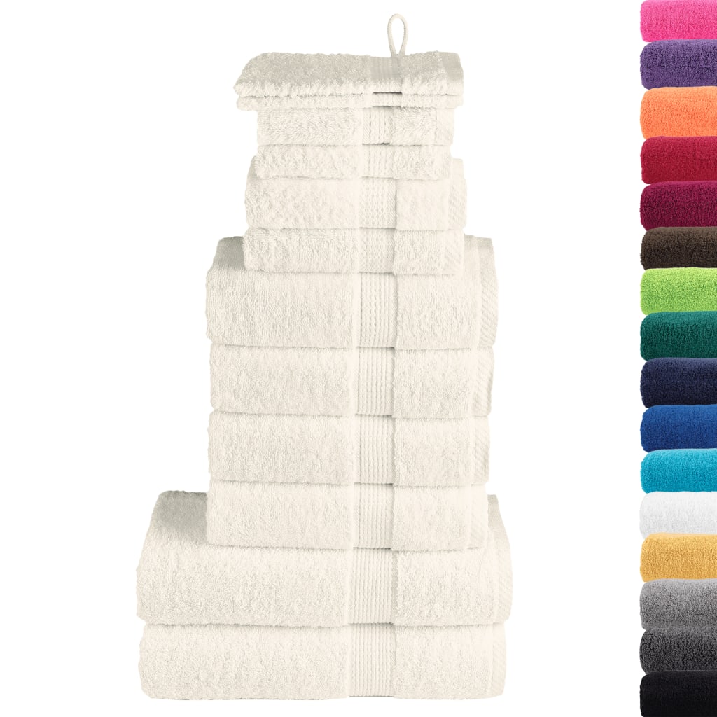 VidaXL 12-piece towel set solund 600 g m² cream