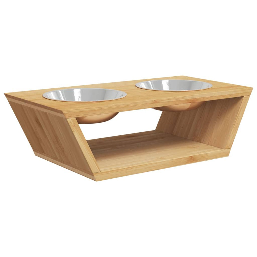 VIDAXL -Hundespeisungsschalen 35,5 x 18 x 10,5 cm Bambus