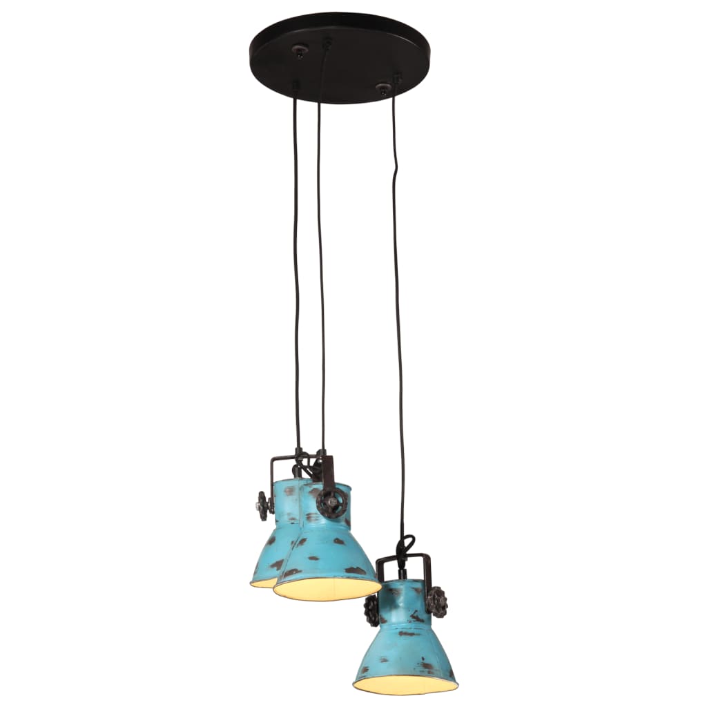Lampada a sospensione Vidaxx 25 w e27 30x30x100 cm blu invecchiato
