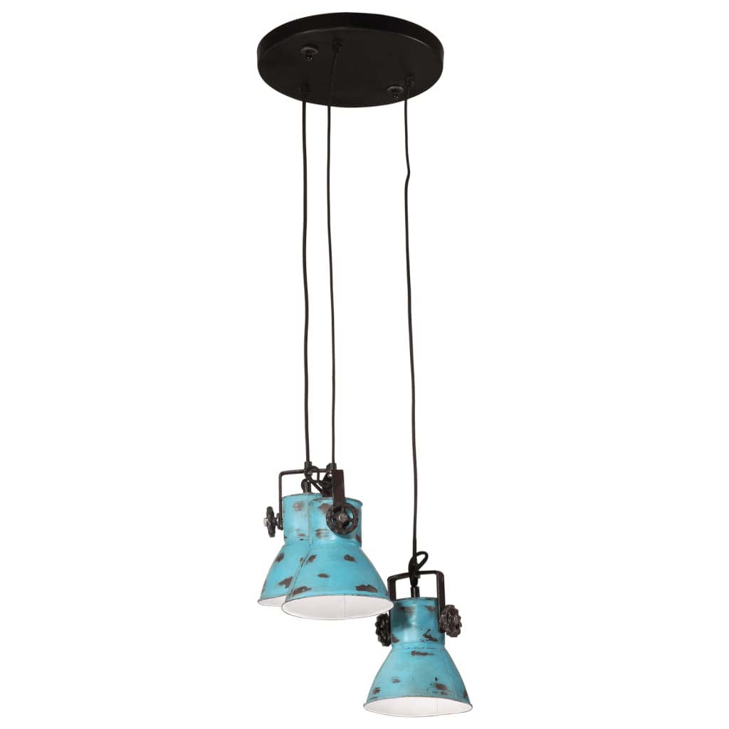 Lampada a sospensione Vidaxx 25 w e27 30x30x100 cm blu invecchiato