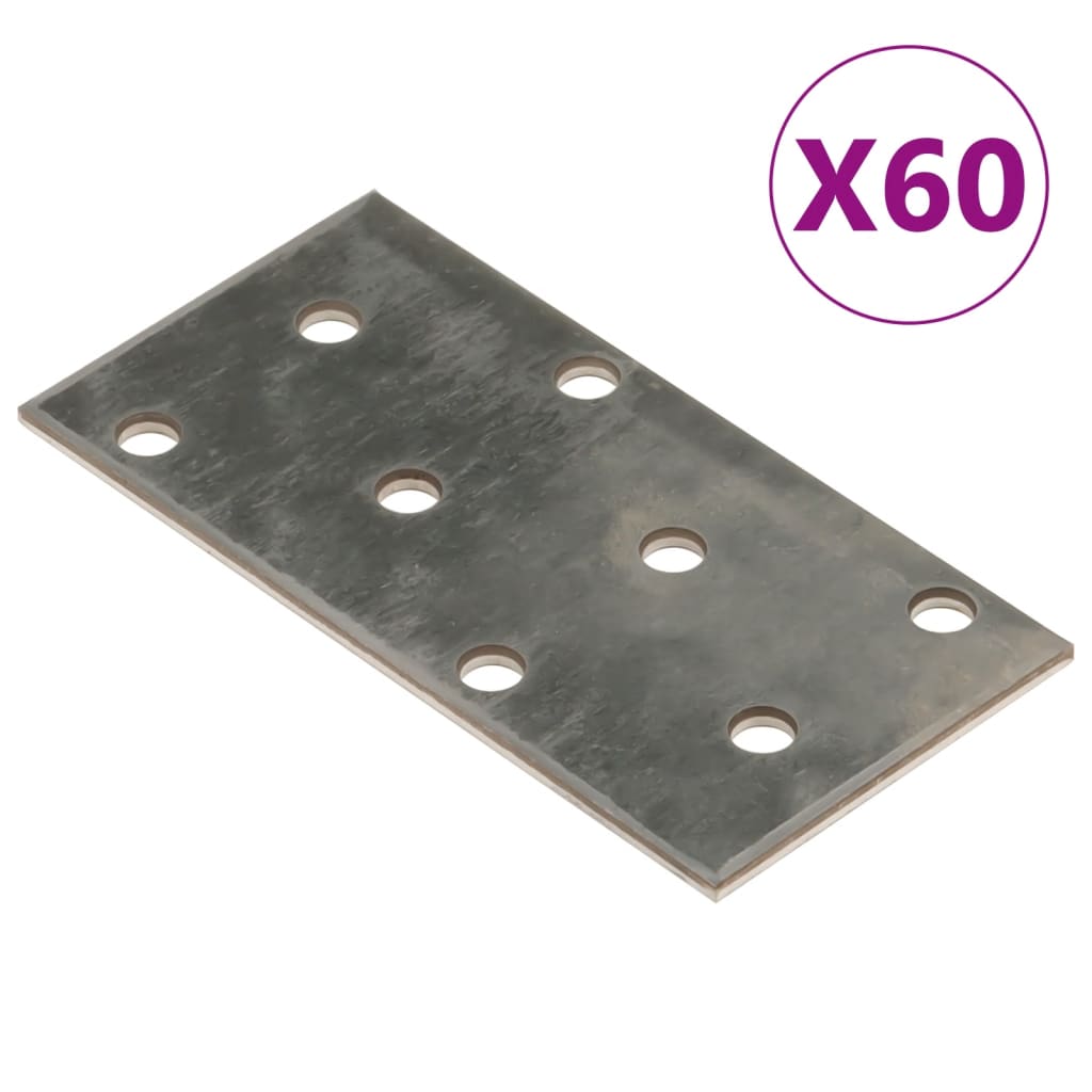 VidaXL plates perforated 60 pcs 2 mm 80x40 mm galvanized steel