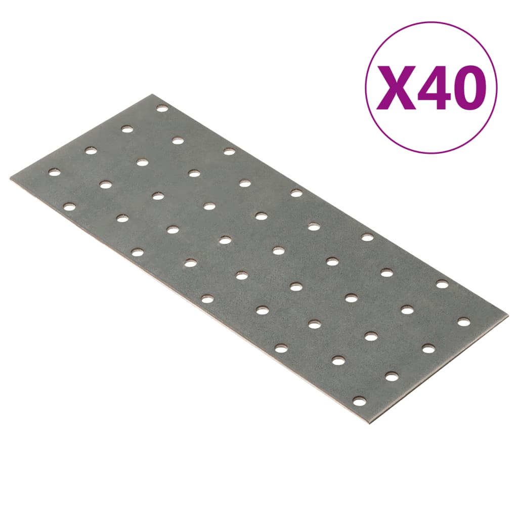 VidaXL Листове перфорирани 40 бр. 2 mm 200x80 mm поцинкована стомана