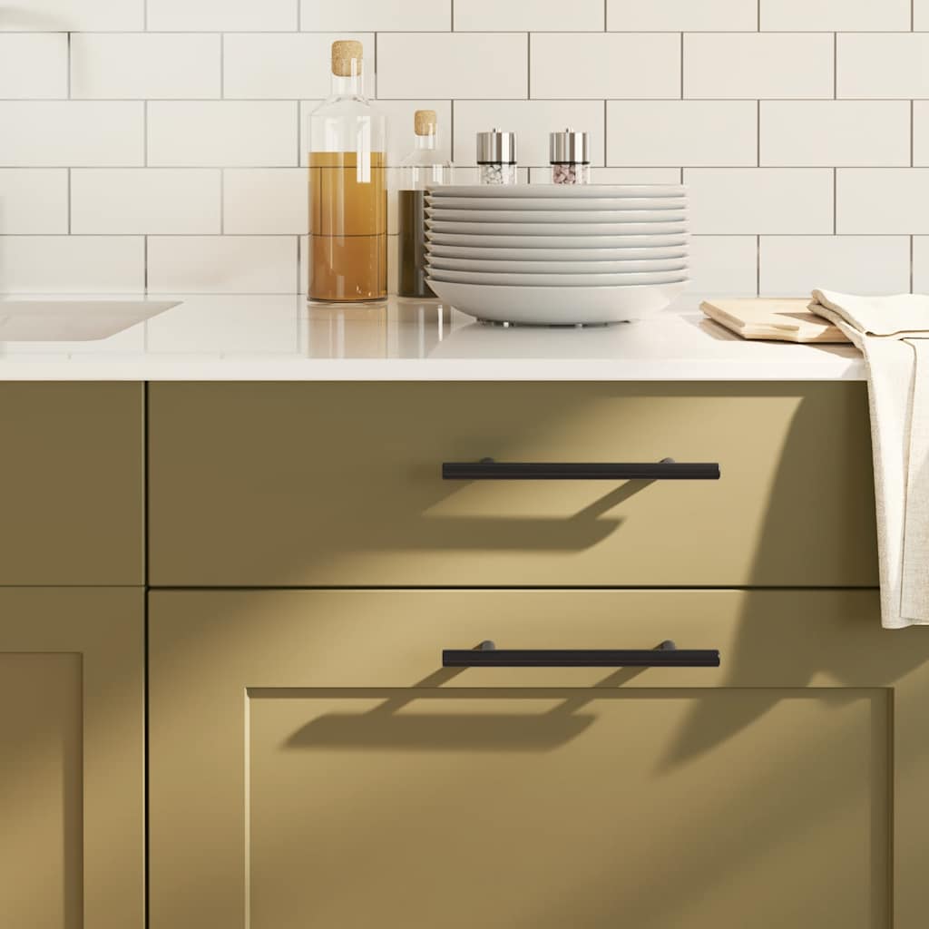 VidaXL Griffe 10 Stück 128 mm Edelstahl schwarz