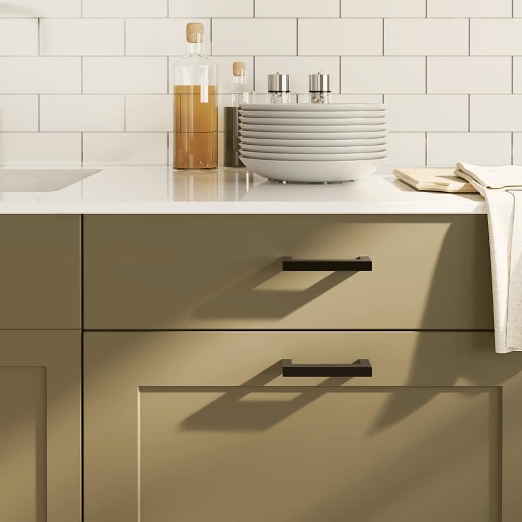 VidaXL Griffe 10 Stück 96 mm Edelstahl schwarz