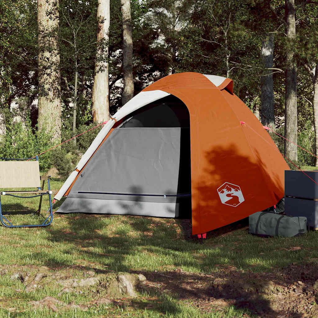 Vidaxl dome tente 3 personnes imperméables orange