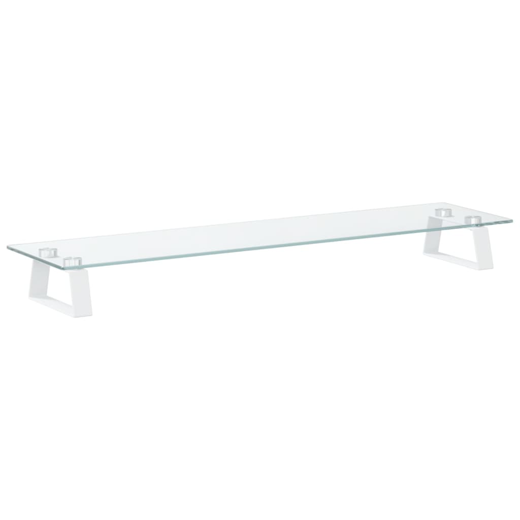 Vidaxxl Monitor Stand 80x20x8 cm temperéiert Glas a Metall wäiss