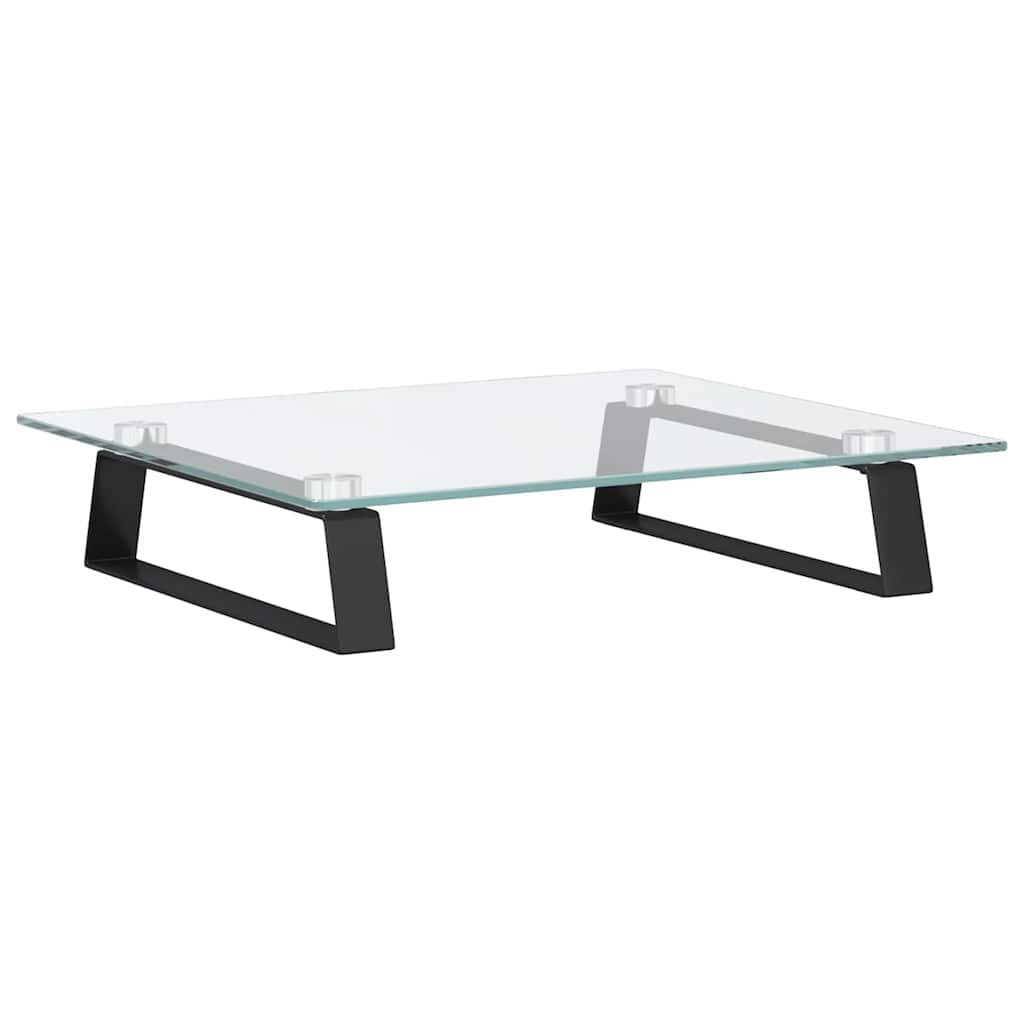 VidaXL monitor stand 40x35x8 cm tempered glass and metal black