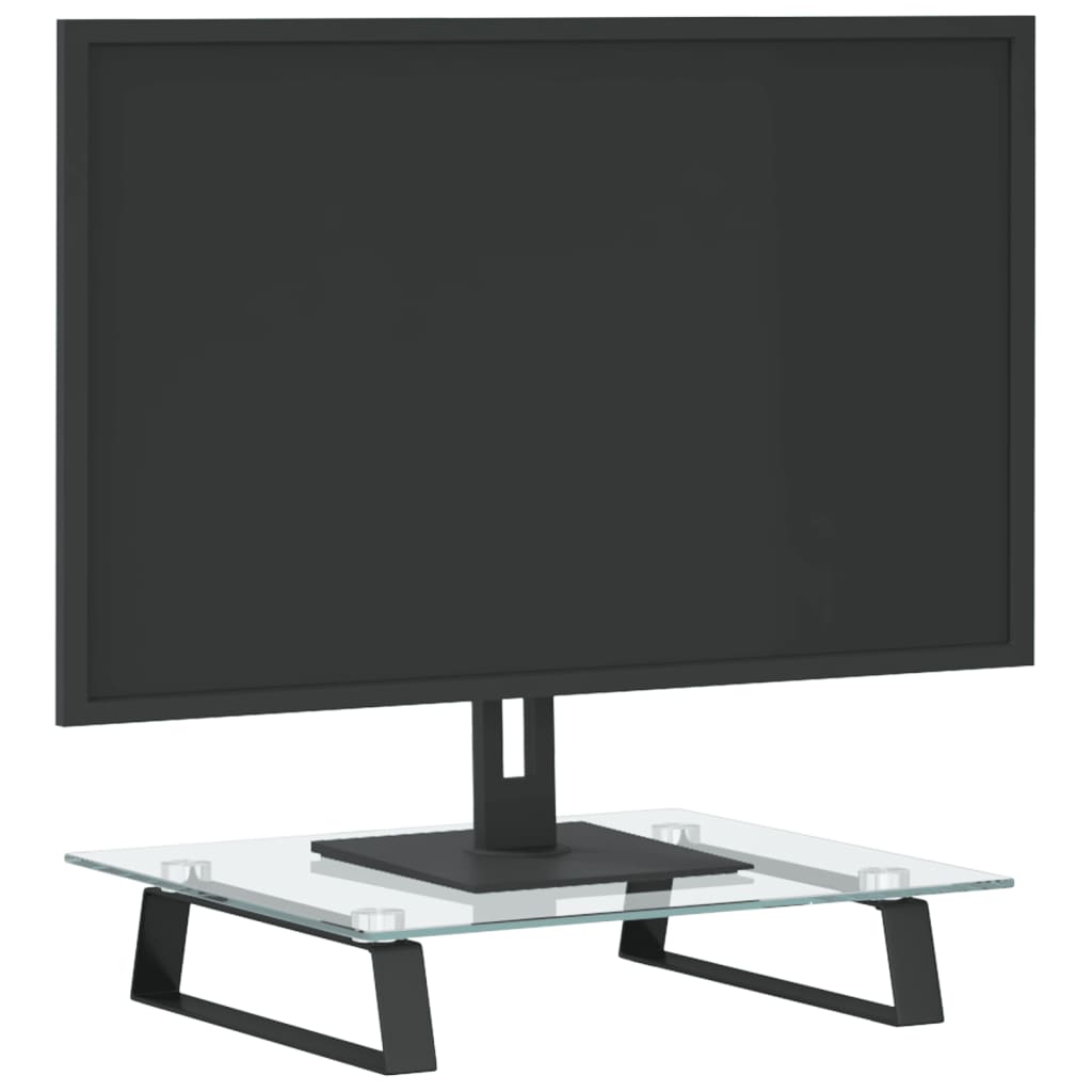 VidaXL monitor stand 40x35x8 cm tempered glass and metal black